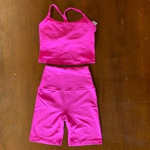 Beyond Yoga Biker ShortS and Cropped Top Set XS